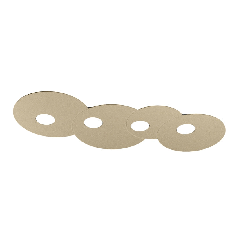 Toplight Plafoniera da soffitto rotonda 4 luci Cloud con attacco GX53, struttura colore sabbia, design moderno 86x37x3cm