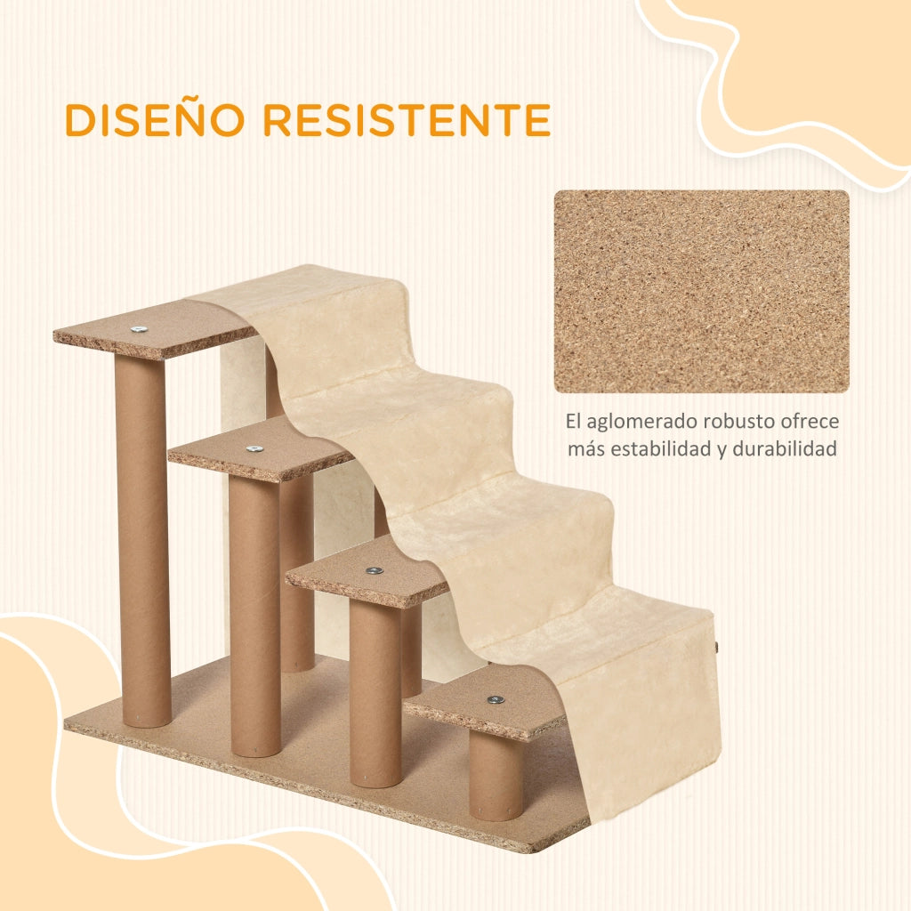 Scala per Gatti e Cani 2 in 1 ¨C zephmum ¨C 60x35x44 cm Beige
