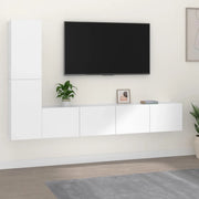 Set di Mobili Porta TV 4 pz-Credenza per TV Bianco in Legno Multistrato 567670