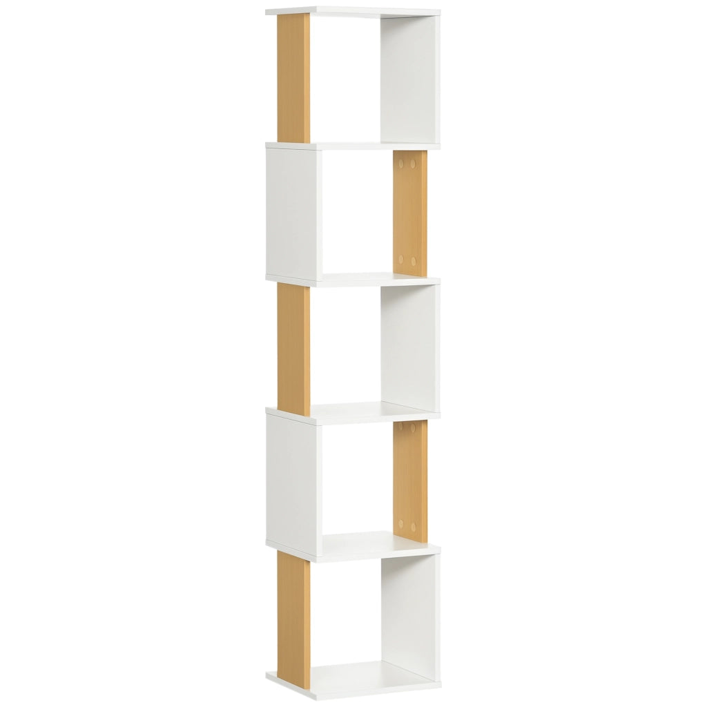 Libreria a S con 5 Ripiani ¨C Xylo ¨C Legno Bianco 33x28x161 cm