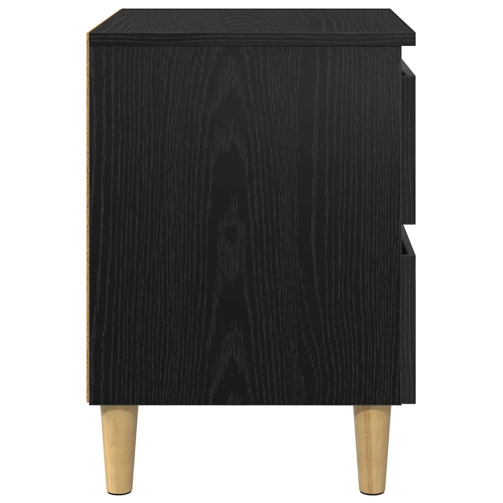 Armadietto per letto con cassetto Rovere Nero 40 x 35 x 50 cm 885672