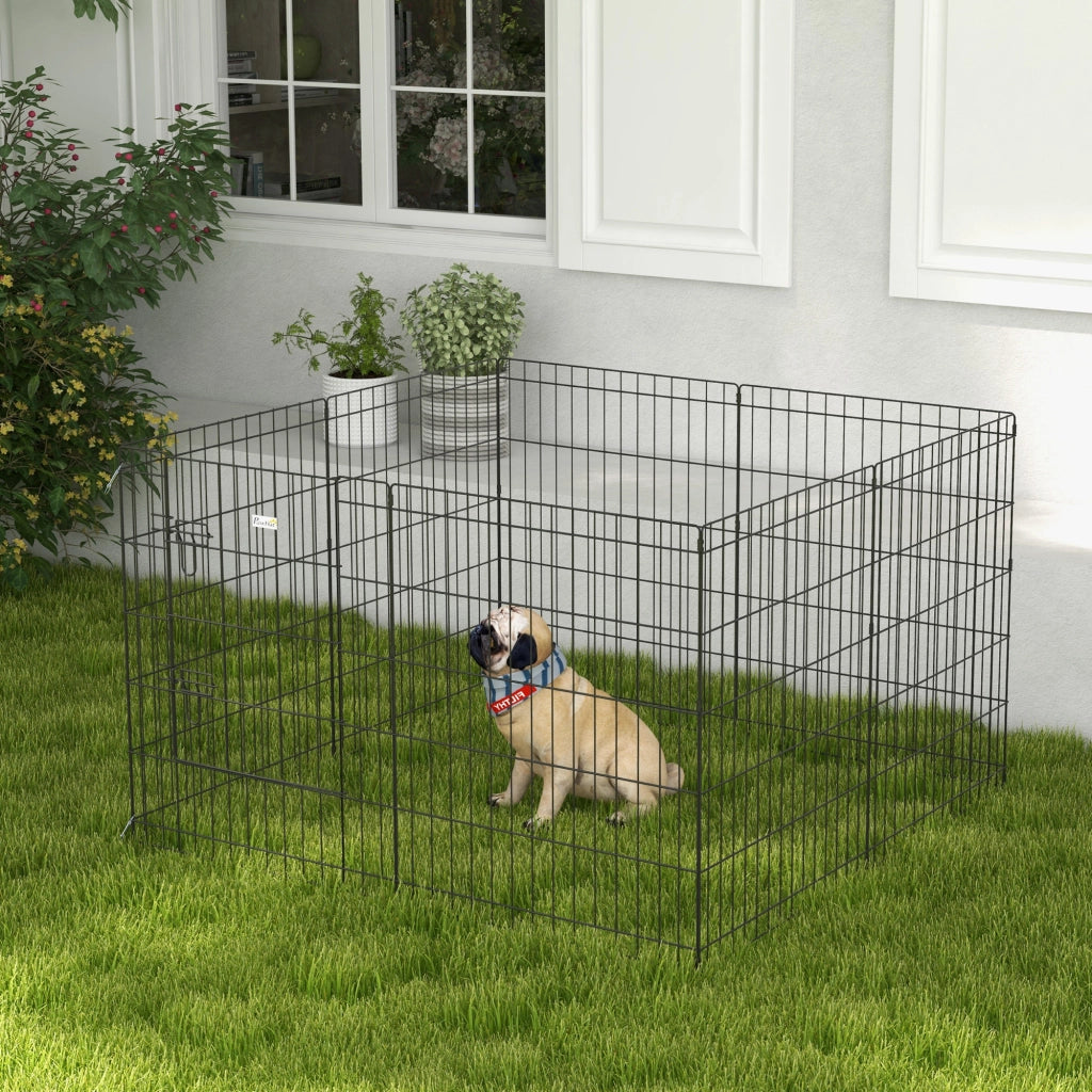 Recinto per Cani ¨C zephmum ¨C 8 Pezzi Filo di Ferro 76x61cm Nero