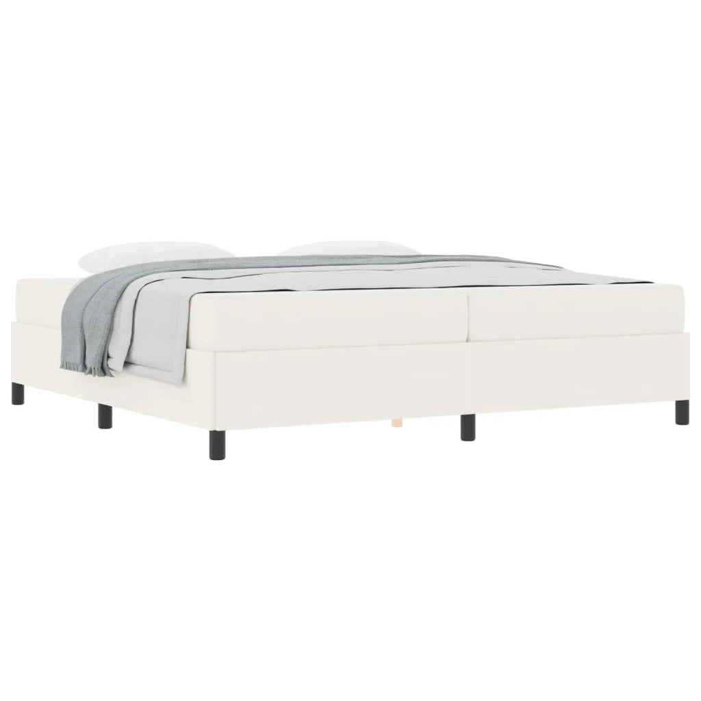 Struttura del letto con materasso Crema 200 x 200 cm Tessuto 3399142
