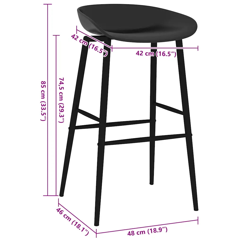 Sedie da Bar 4 pz Nere cod mxl 68744