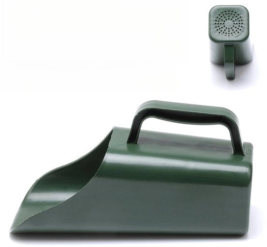 Scoopa per piantine, cucchiaio multifunzionale, cucchiaio in plastica, attrezzo per giardinaggio, cucchiaio per concimare, cucchiaio per acquario, verde, 2 pezzi