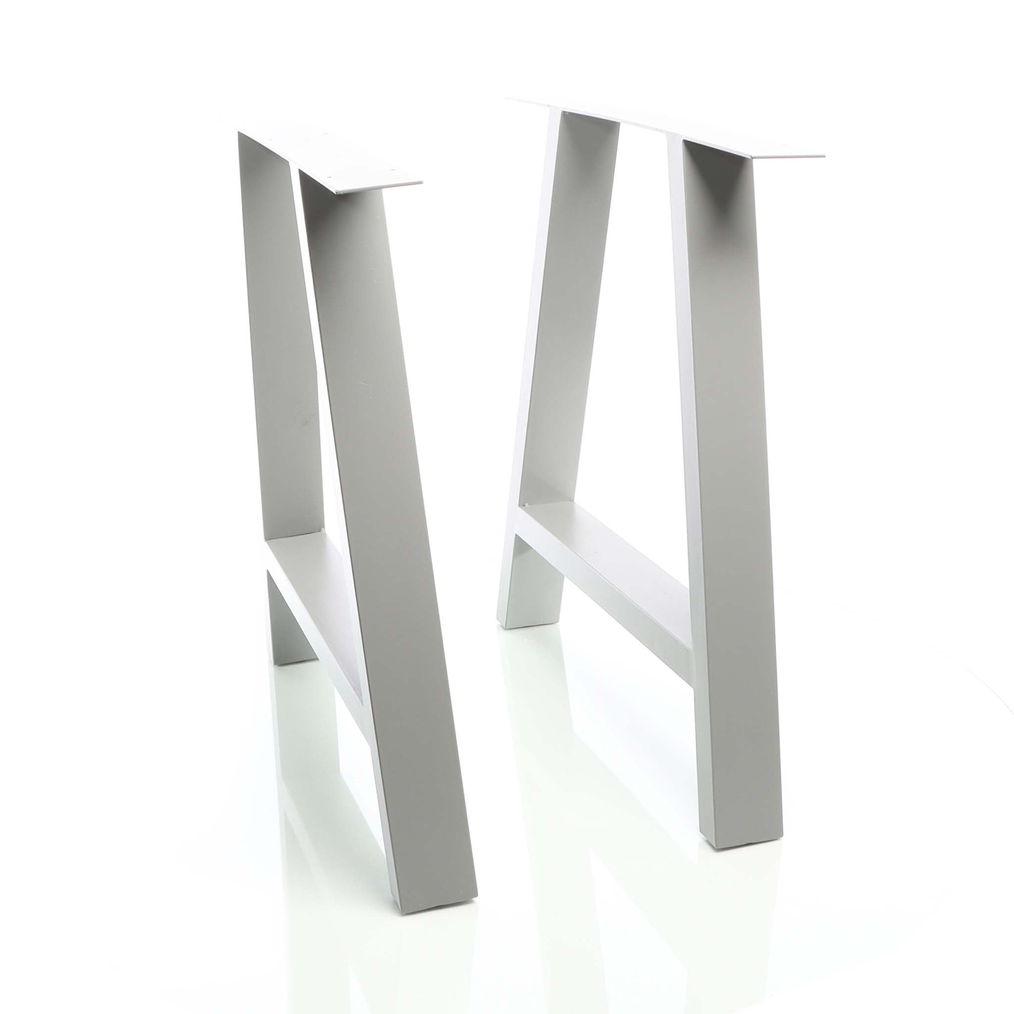 Set 2 gambe per tavolo a forma di A 70x72 cm stile industriale grigio
