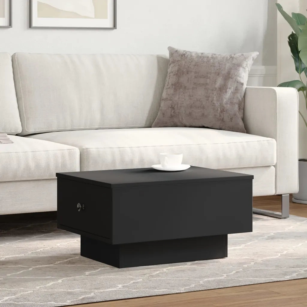 Tavolino da salotto | Tavolino da caff¨¨ | Tavolino da Soggiorno Nero 60x45x31 cm in Legno Multistrato
