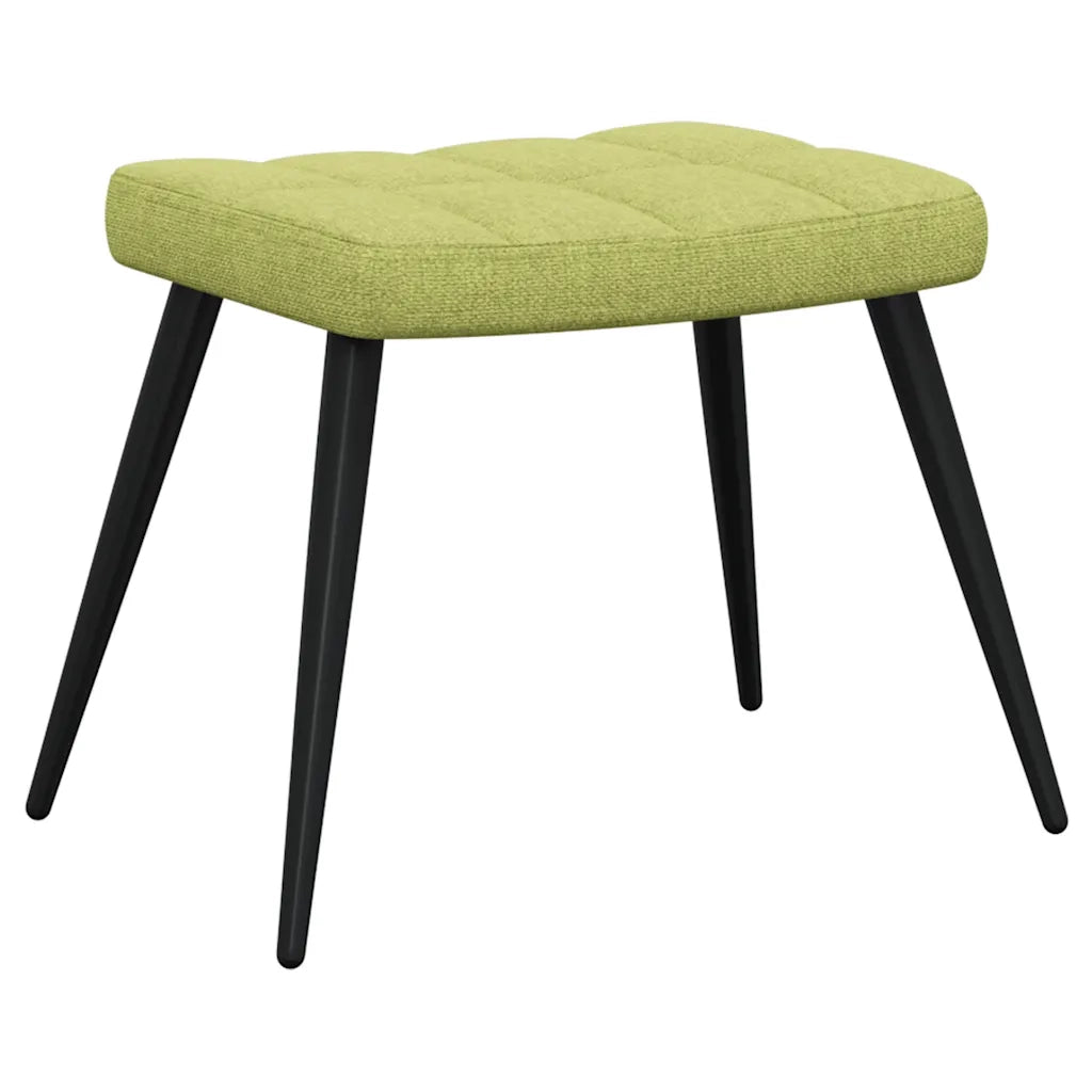 vidaXL Sedia Relax con Sgabello Verde in Tessuto