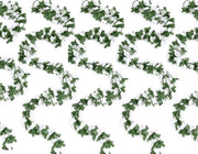 Garlandia artificiale a 5 pezzi da 250cm - Roseto rosso per decorazione di matrimonio, festa, casa, muro e giardino (bianco)