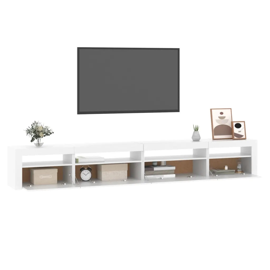 Mobile Porta TV con Luci LED-Mobile per TV-Credenza TV Bianco 270x35x40 cm