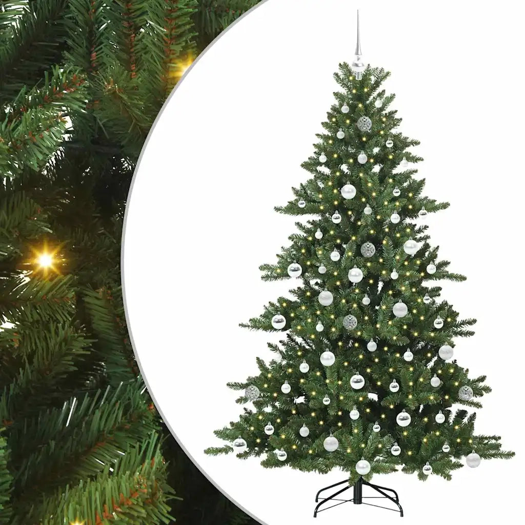 Albero di Natale Artificiale con Rami Pieghevoli Verde 180 cm