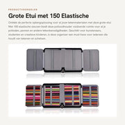 Etui di grandi dimensioni - 150 fessure - Ospita penne e matite - Organizzatore per pennarelli - Nero - Design moderno