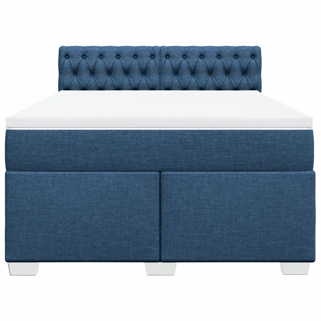 Giroletto a Molle con Materasso Blu 160x200 cm in Tessuto
