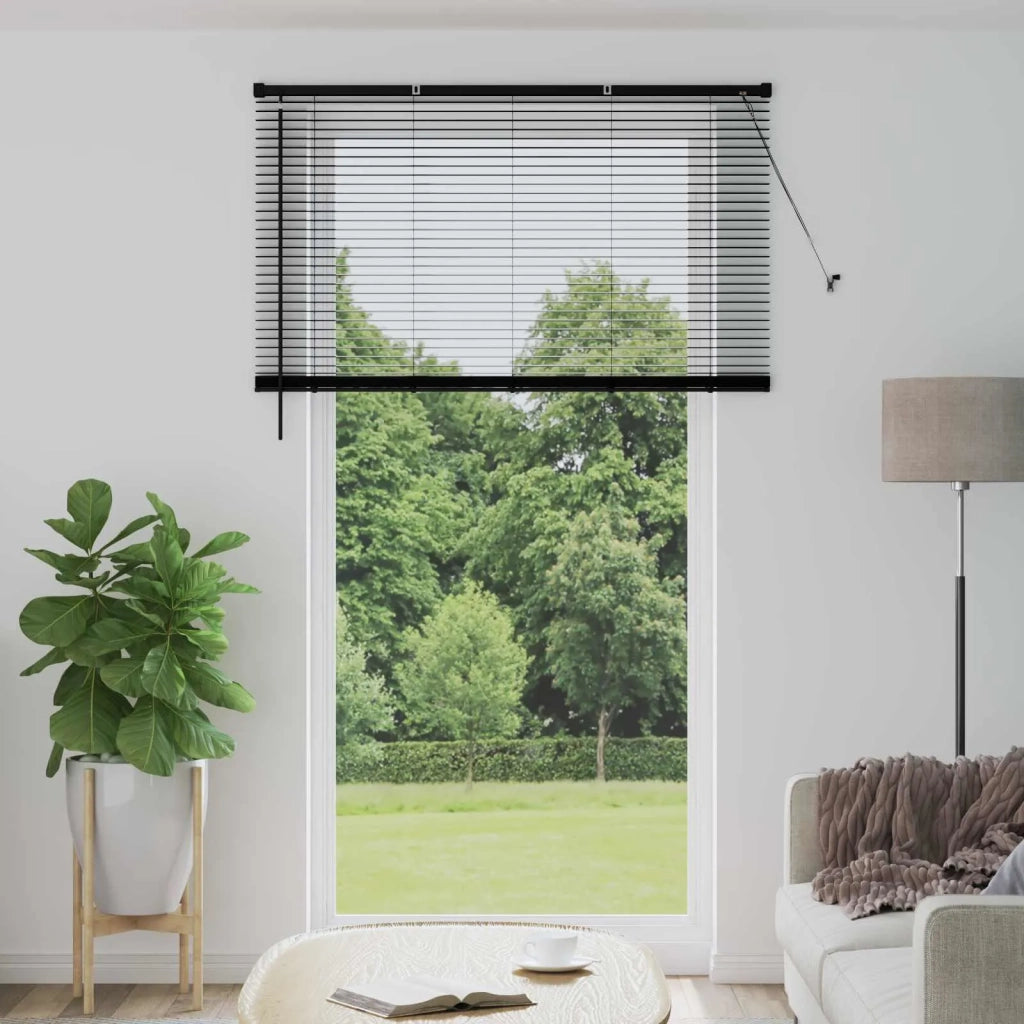 Tenda Veneziana | Tenda a lamelle Nero 213 x 160 cm 25 mm PVC