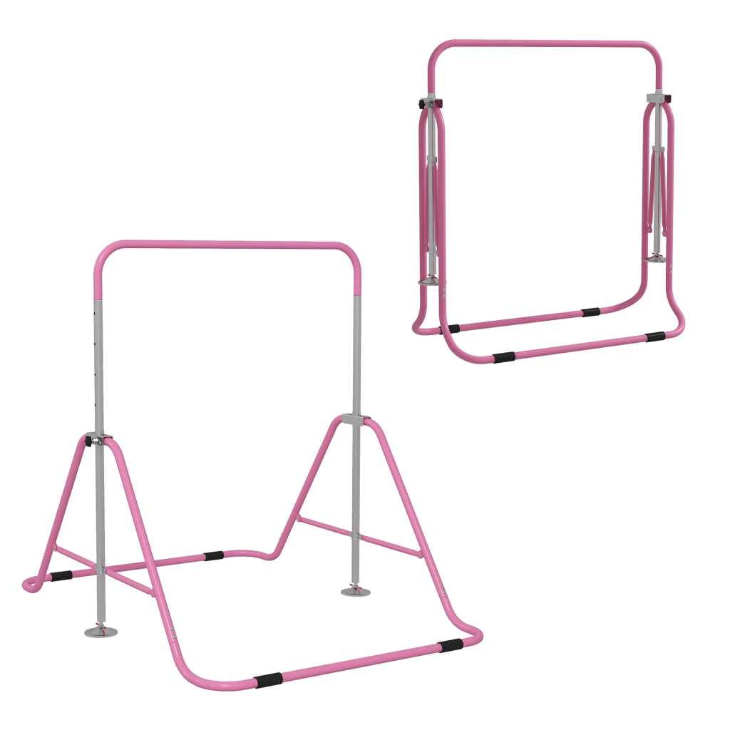 Letto a Soppalco per Bambini ¨C zephmum ¨C Rosa, Acciaio, 154x106.2x88.5-128.5cm