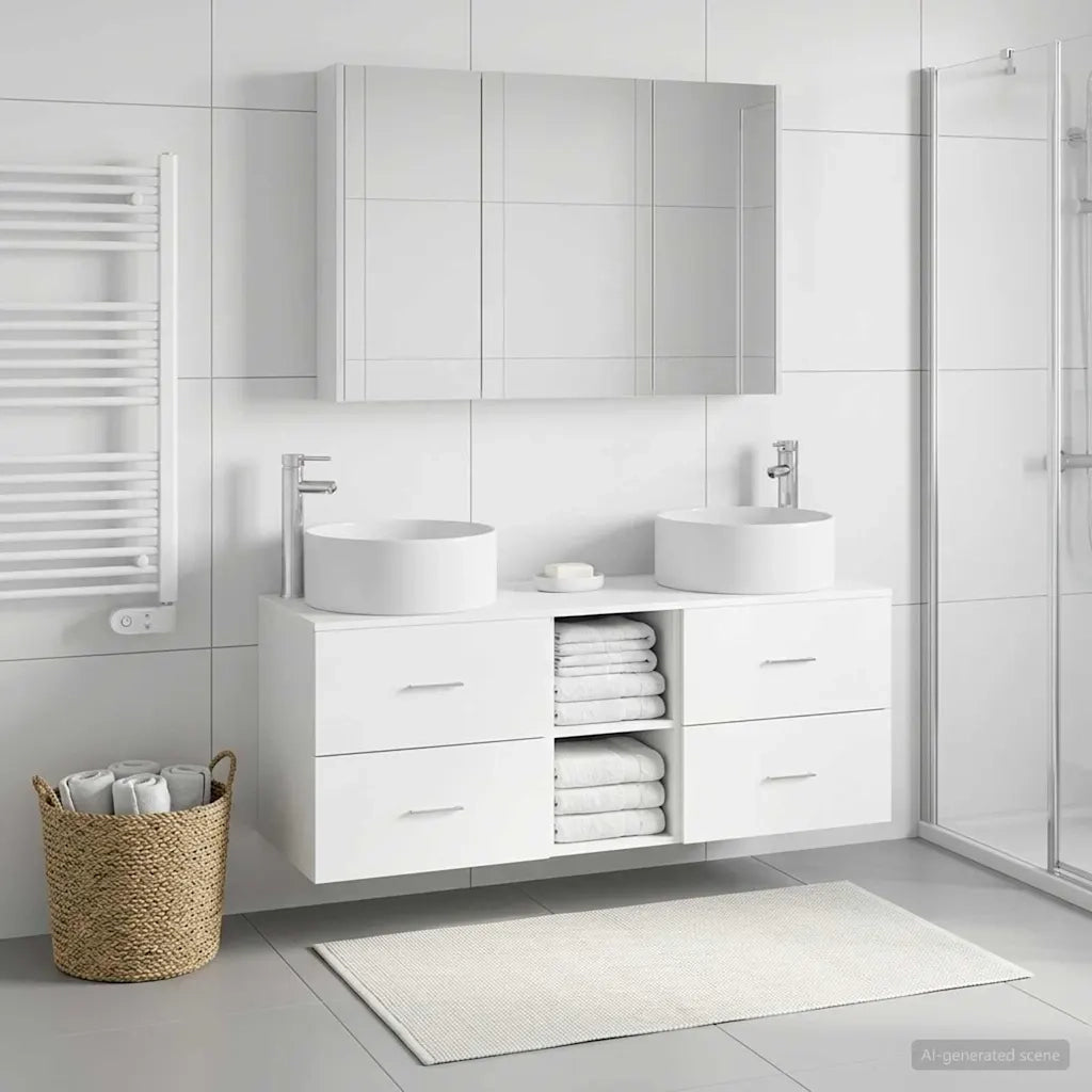 Set di mobili per il bagno 4 pcs Bianco 3407103