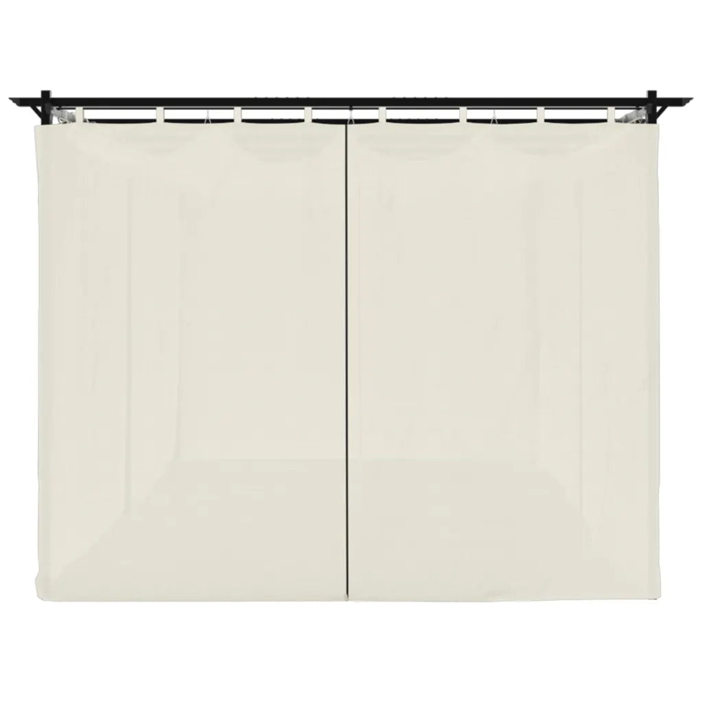 vidaXL Gazebo con Tende Crema 6x3 m in Acciaio