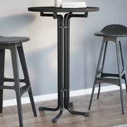 Tavolo da Bar Nero Ø70x110 cm Legno Multistrato e Acciaio 4008303