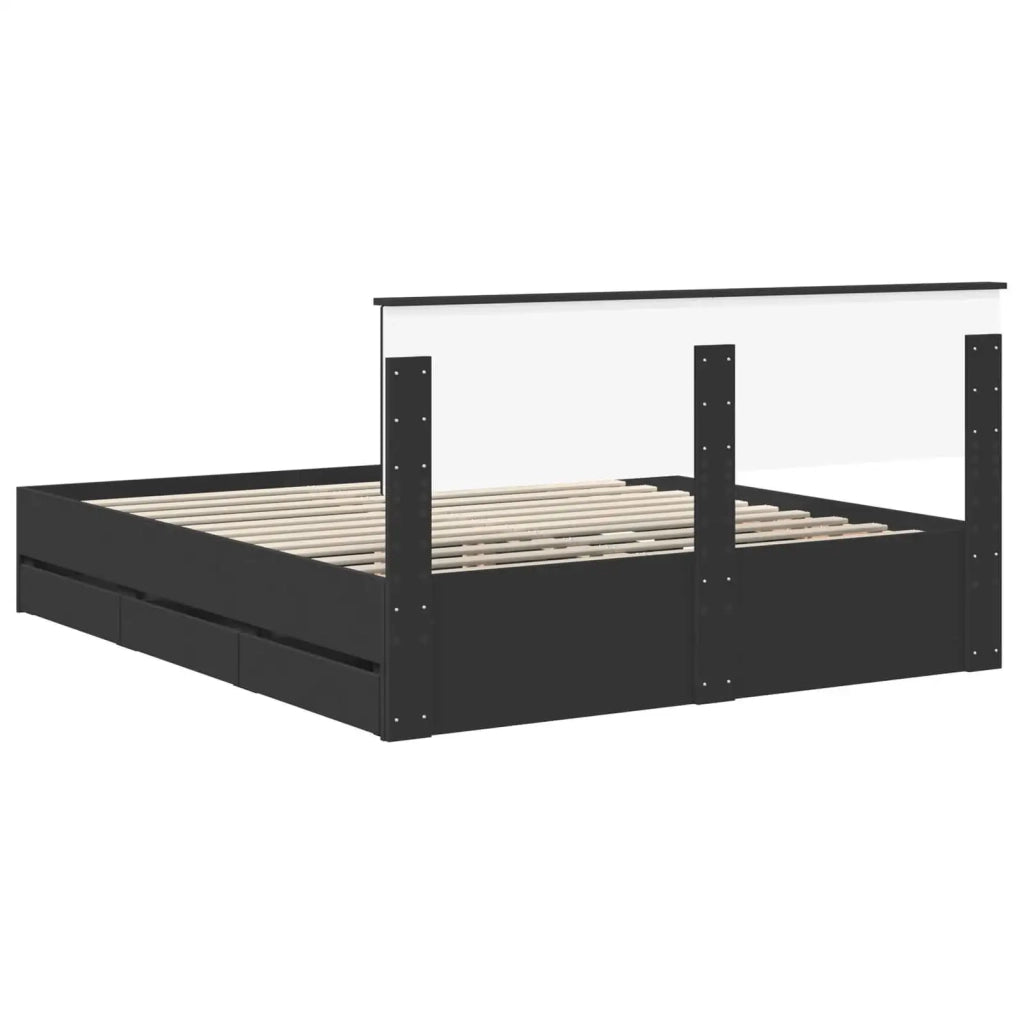Struttura del letto Nero 160 x 200 cm Legno Ingegnerizzato 3410687