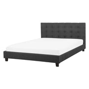 Letto ad acqua in poliestere grigio scuro 140 x 200 cm testiera imbottita camera da letto stile moderno