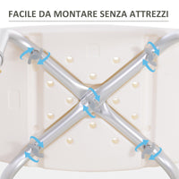 Sgabello per Doccia Bagno antiscivolo bianco altezza regolabile