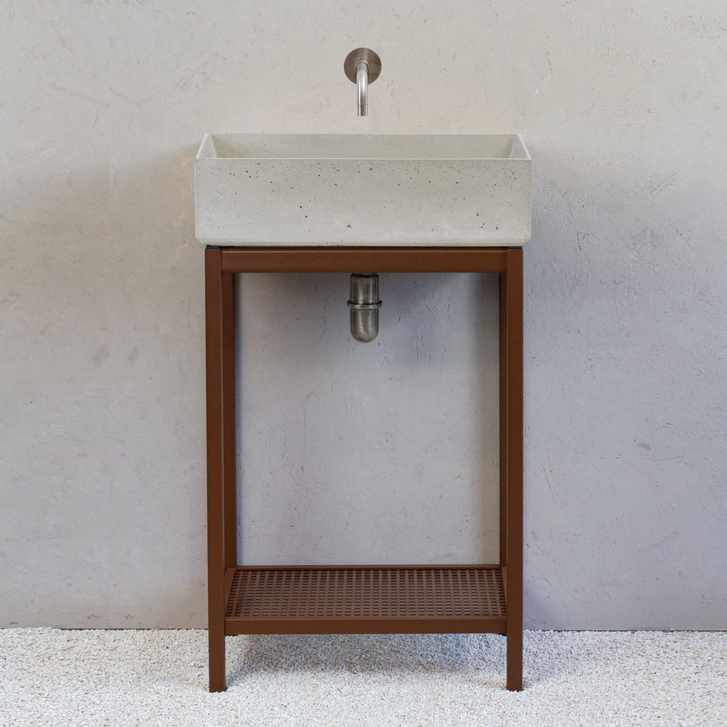 Lavello da Giardino Senza Rubinetto 53x29,5x14 cm in Calcestruzzo Delfi-G Grigio