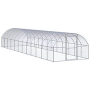 Pollaio/recinto/gabbia per polli da esterno 3 x 12 x 2 m acciaio zincato argento 02_0044000