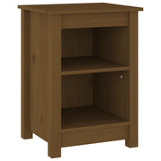 Comodino | Armadio da Notte | Mobiletto da notte Marrone Ambrato 40x35x55 cm in Legno Massello di Pino