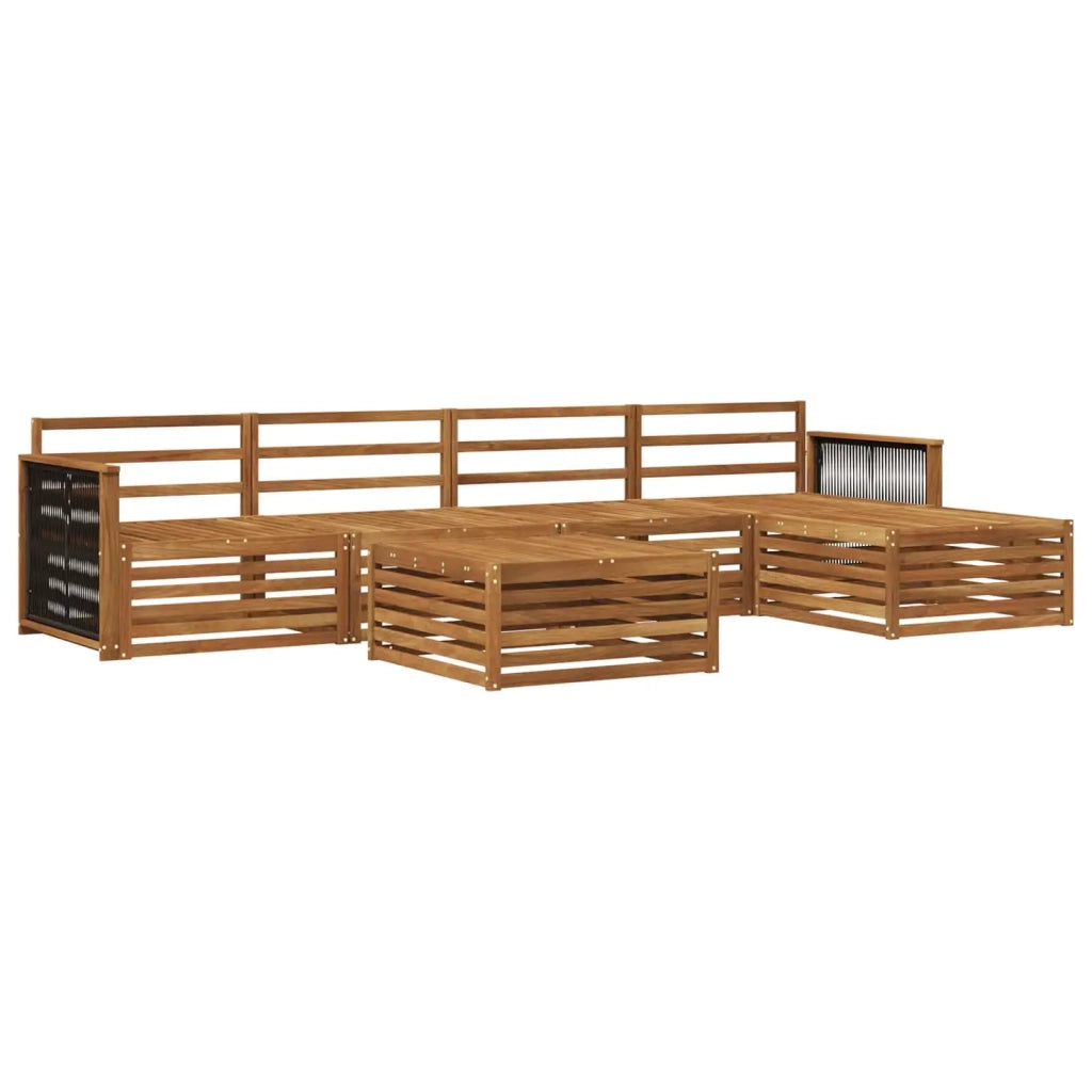 Set di divani da esterno 6 pz Naturale Legno di Acacia Massello 3383262