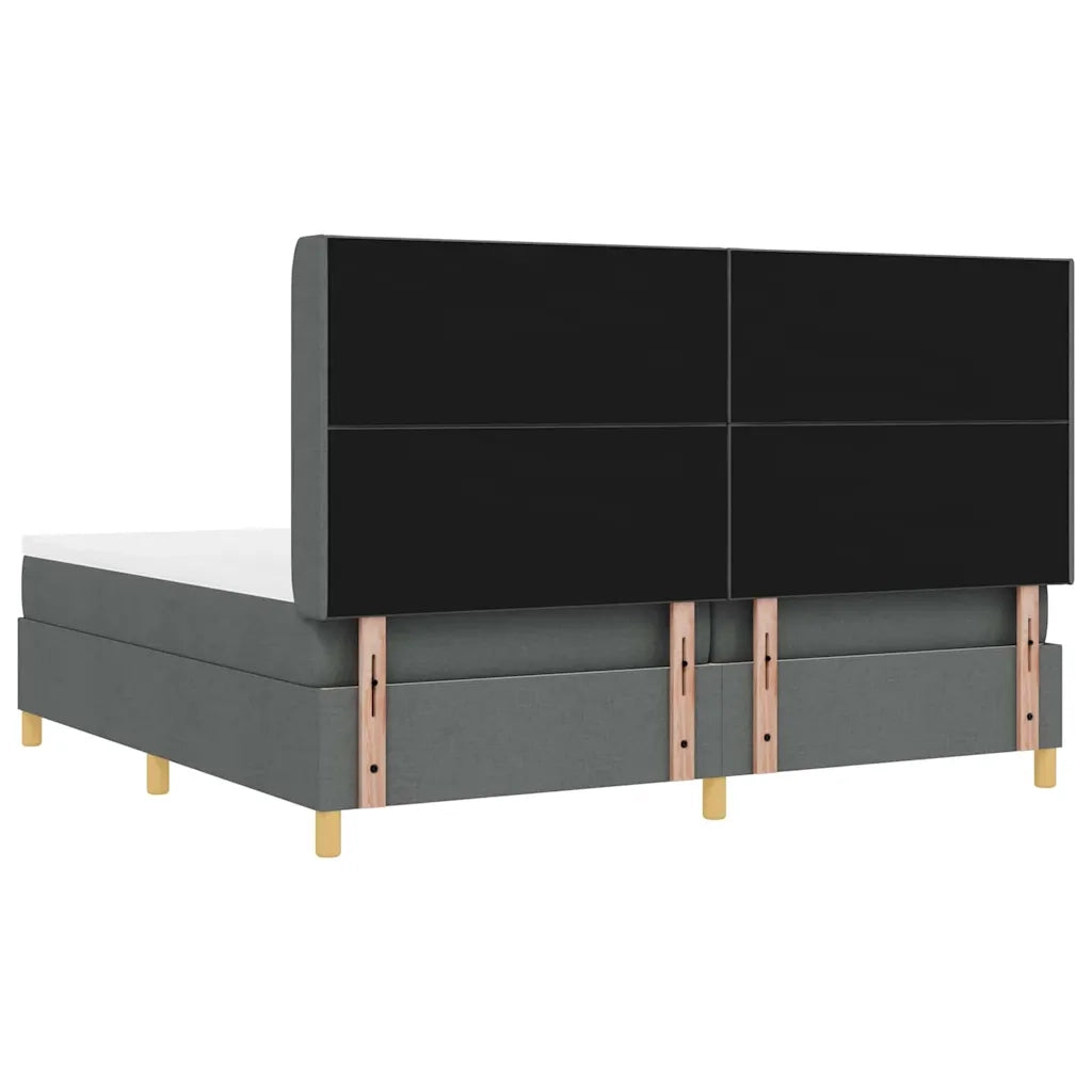 Letto a molle con materasso Grigio scuro 200 x 200 cm Tessuto 3341918