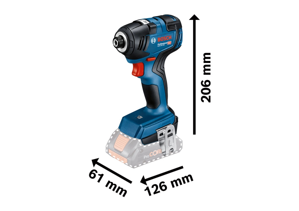 Avvitatore Bosch ad impulsi 1/4" 18V solo macchina brushless 200nm GDR 18V-200