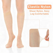 Calze per ginocchia 12 paia - Nylon trasparente - 20 Denier - Nero/Carnese - Calze eleganti - Adattamento universale - Materiale respirante