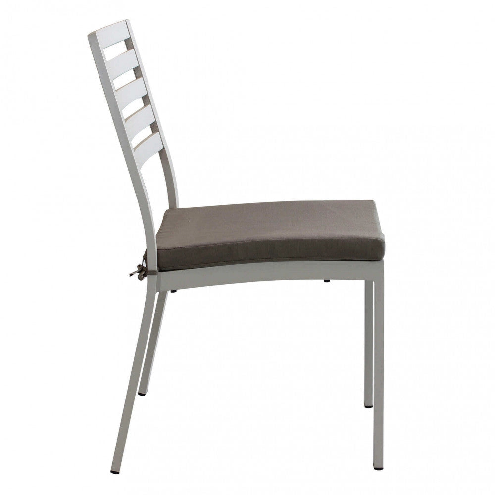 Sedia da Giardino Formentera con Cuscino 46x62x84 h cm in Alluminio Tortora