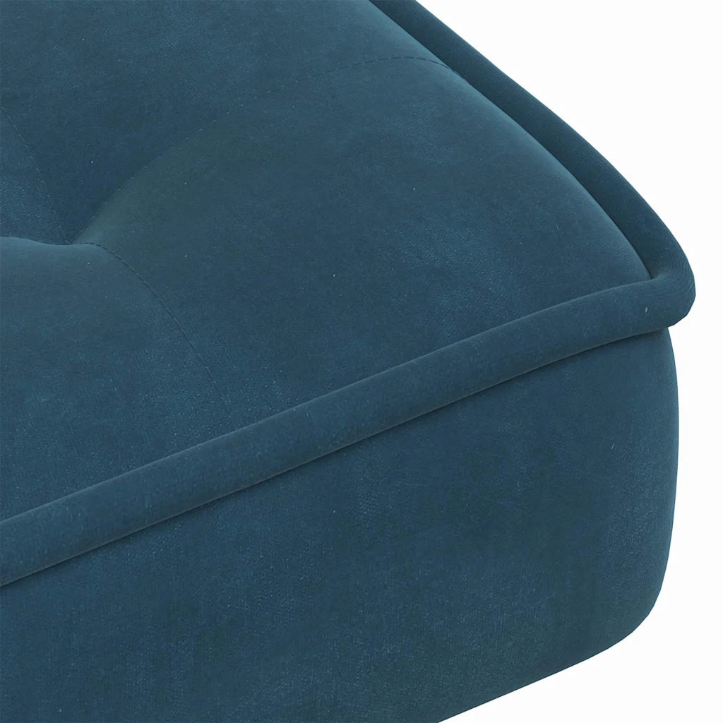 Divano Sedia-Poltrona Relax con Poggiapiedi Blu in Velluto 232368