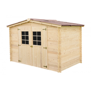 Casetta in legno da giardino con porta vetrata – 300x184 cm – tavole 20 mm, tetto bitumato e struttura compatta – AL3019.02N Foresta