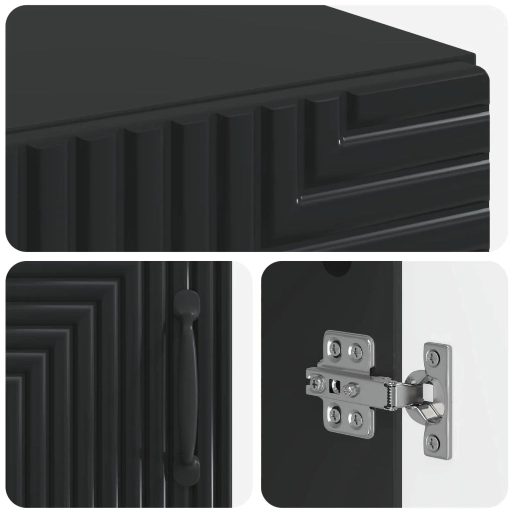 Armadio da Bagno con Ripiano Aperto HAARLEM Nero 896816