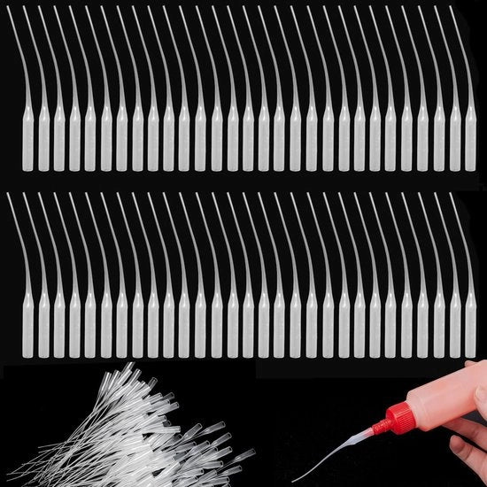 Applicatore di Colla 250 Unità - Estensore di Colla - Applicatore di Colla con Micro Puntoni in Plastica - Precisa Dosaggio - Applicatore di Colla con Estensore