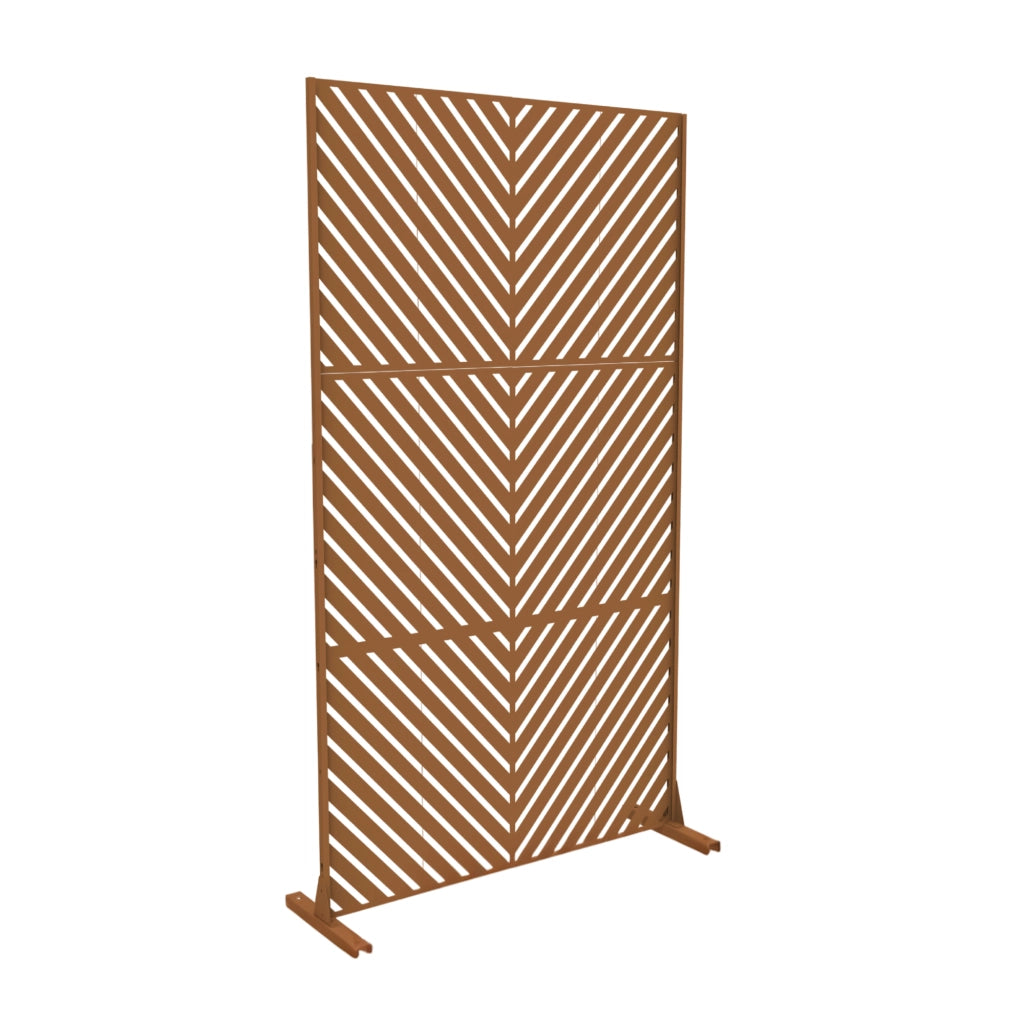 Pannello Divisorio Kekan con Struttura Decorativa in Acciaio 180 x 90 cm - Marrone casa.pro