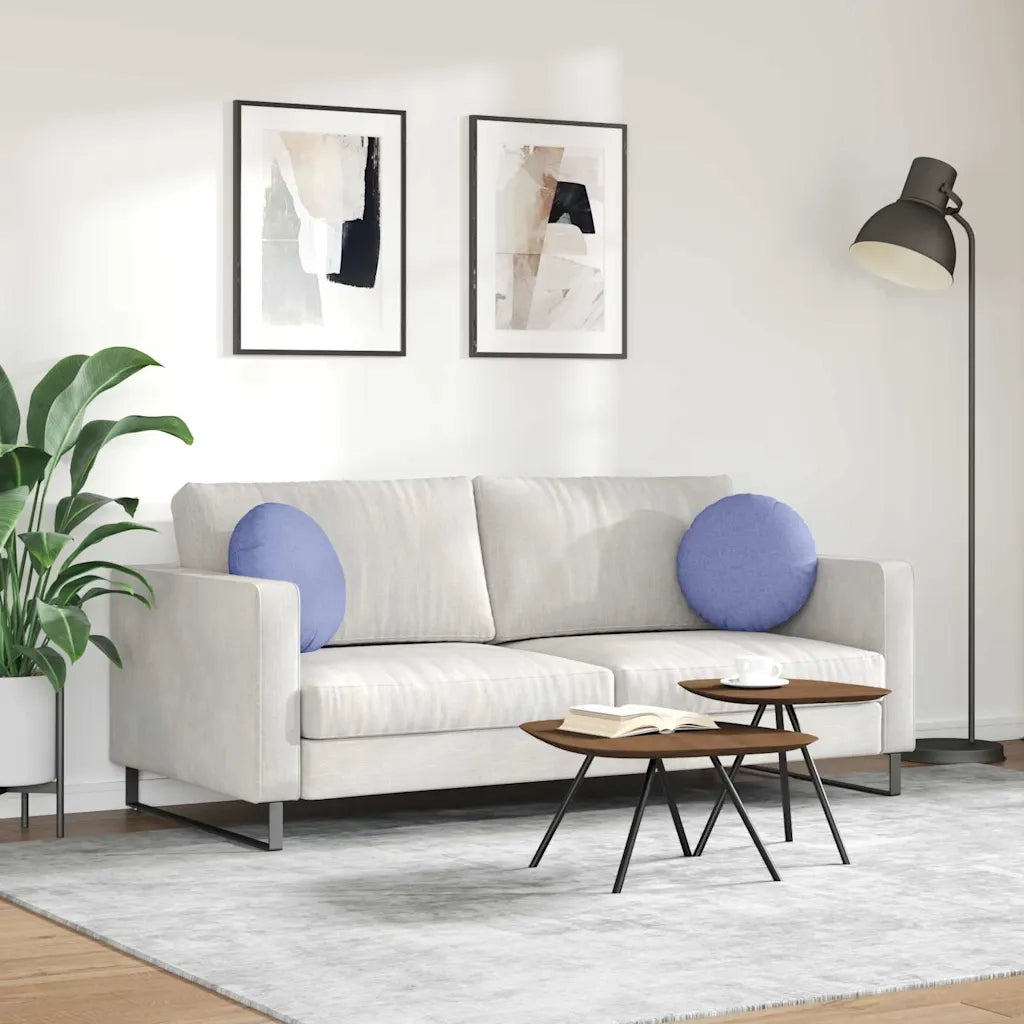 Cuscini per Seduta 2 pcs Blu jeans Ø40 x 13 cm Tessuto 42014134