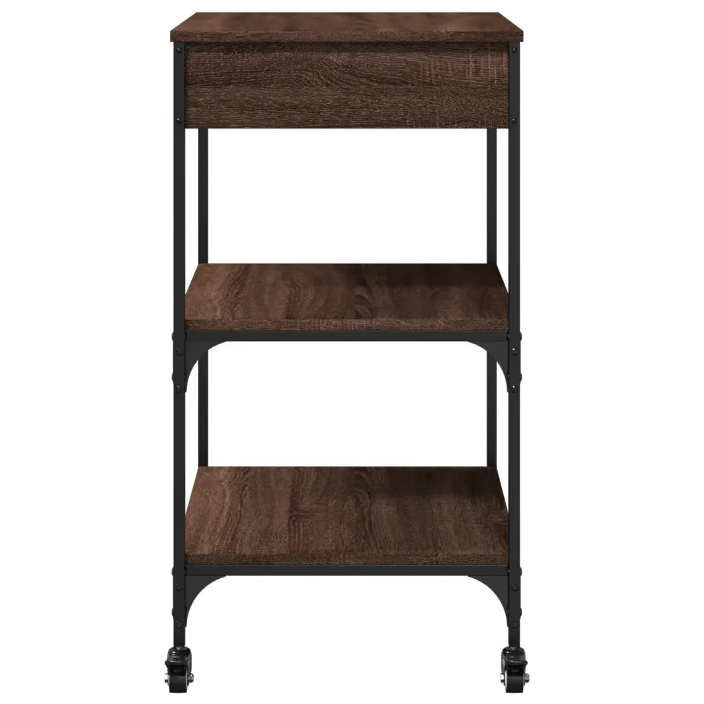 Carrello Cucina-Scaffale per Cucina Rovere Marrone 60x48x89,5 cm Legno Multistrato