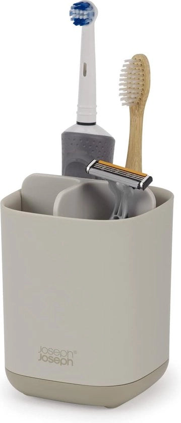 Sostegno per spazzola da denti compatta, appoggio per bagno, finitura opaca, dimensione media, colore beige