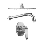 Set doccia cromato - Miscelatore incasso Judy con braccio e soffione slim 20 cm