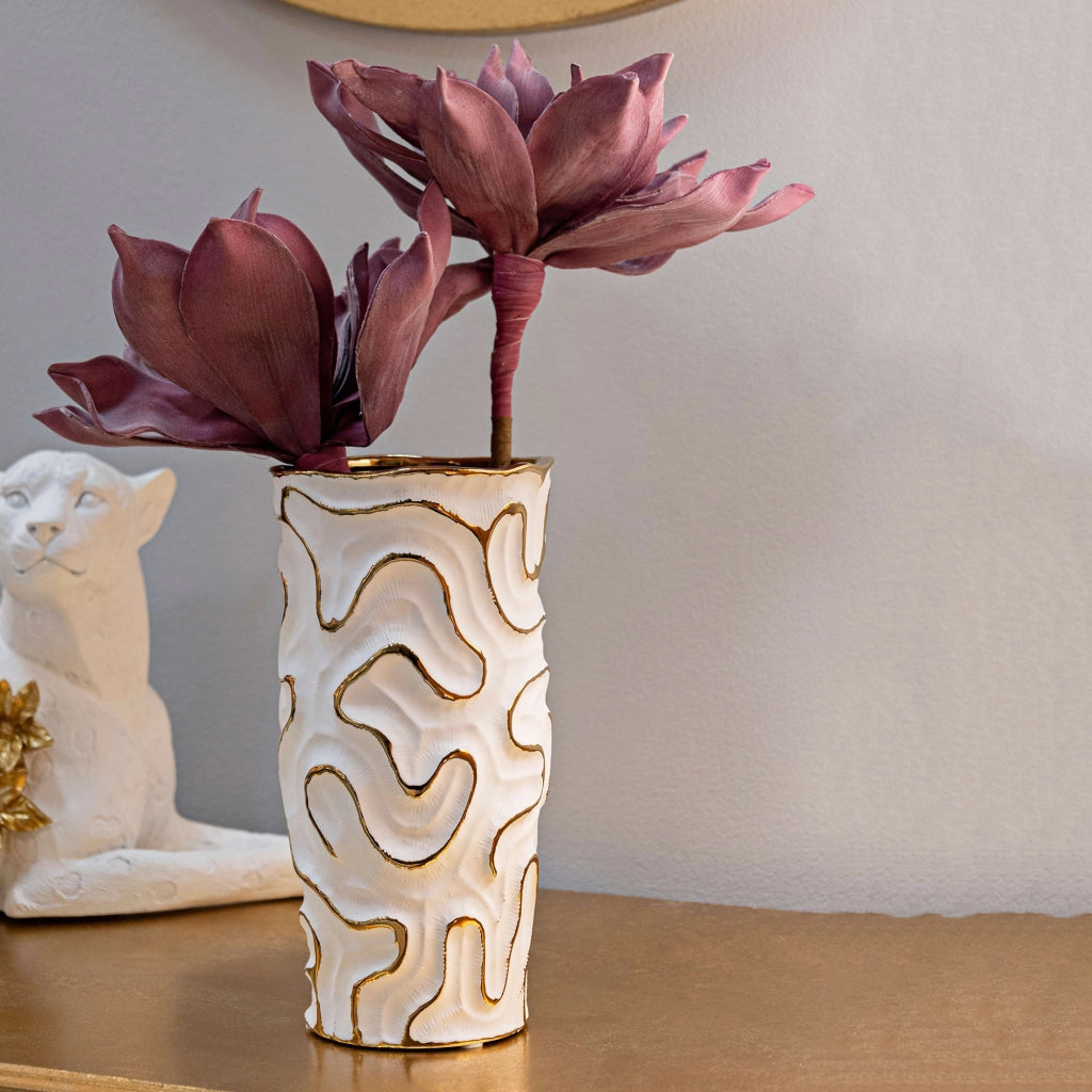 Banisilo, Vaso Colore Struttura oro, Bianco