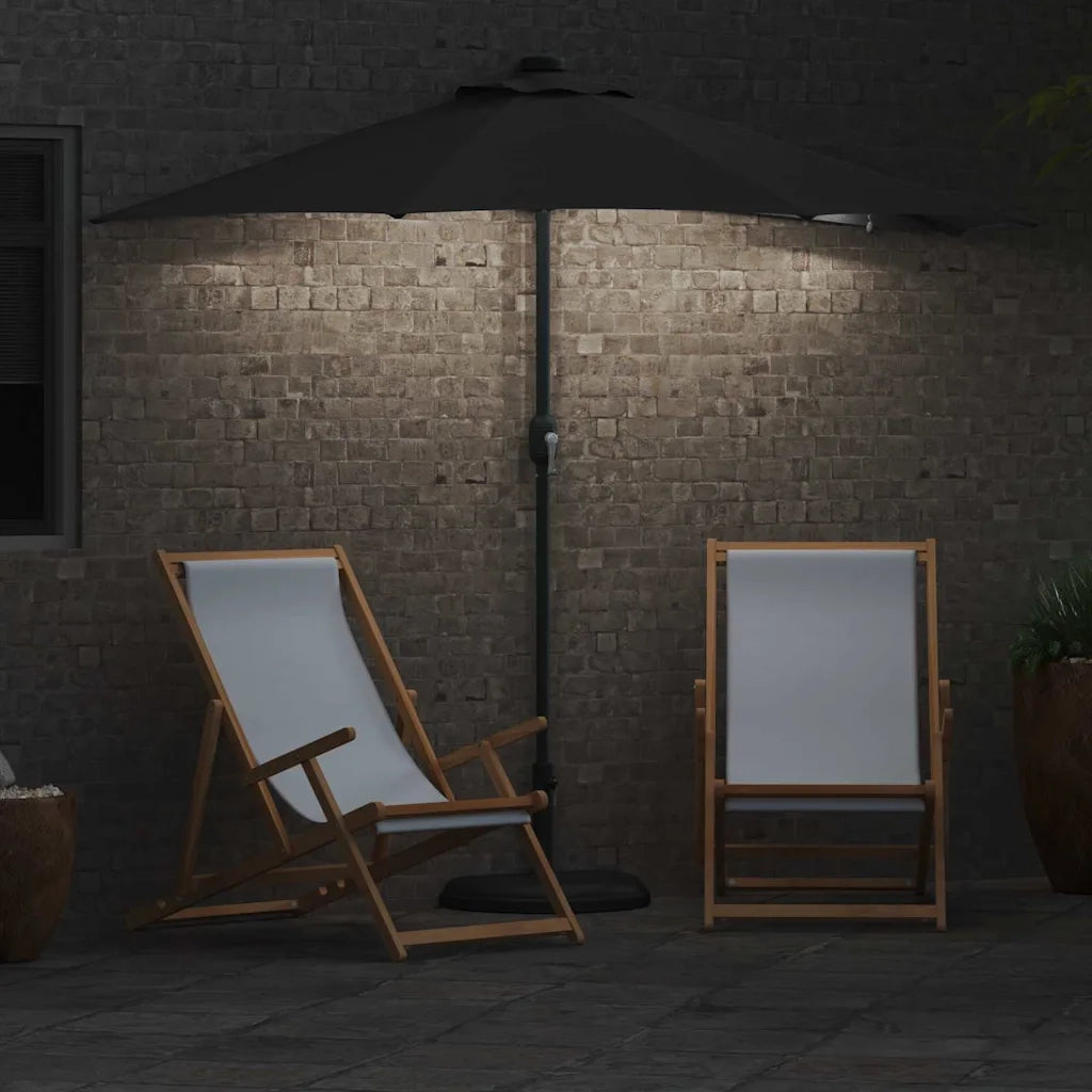 vidaXL Ombrello da giardino Antracite 294 x 150 x 223 cm Tessuto