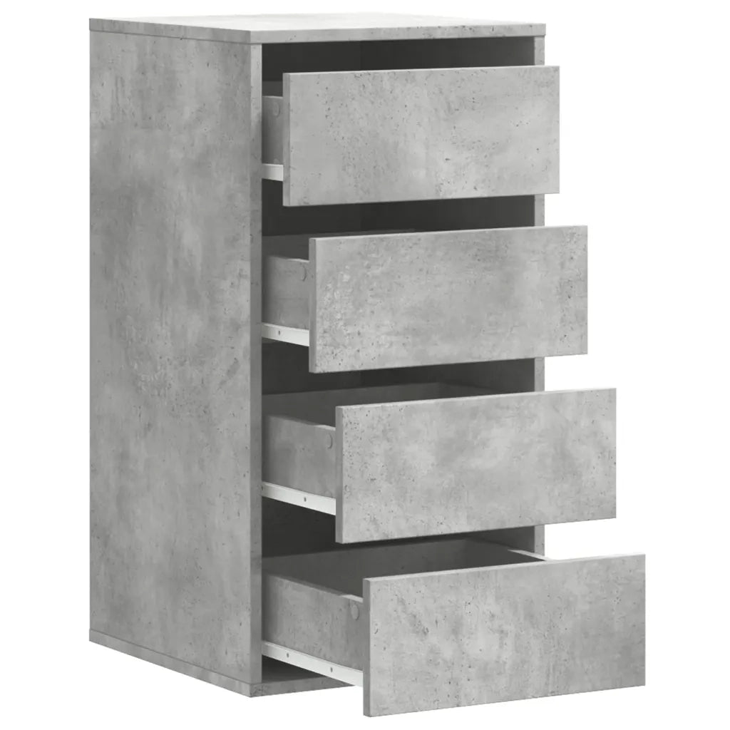 vidaXL Cassettiera Angolo Grigio Cemento 40x41x76cm Legno Multistrato