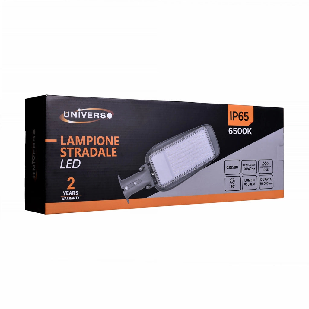 LAMPIONE STRADALE LED 100W LUCE FREDDA 6500K° IP65 - ILLUMINAZIONE AD ALTA EFFICIENZA PER ESTERNI
