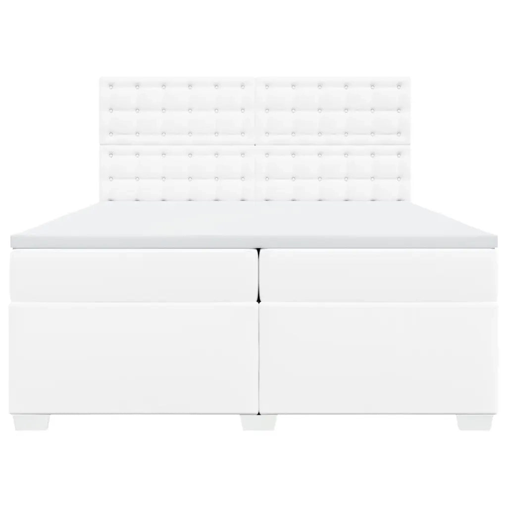 Giroletto a Molle con Materasso Bianco 200x200cm in Similpelle