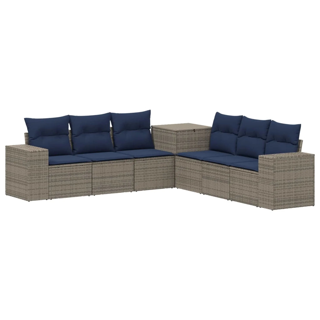 Set di divani 7 pcs Grigio e Blu Navy 3448845