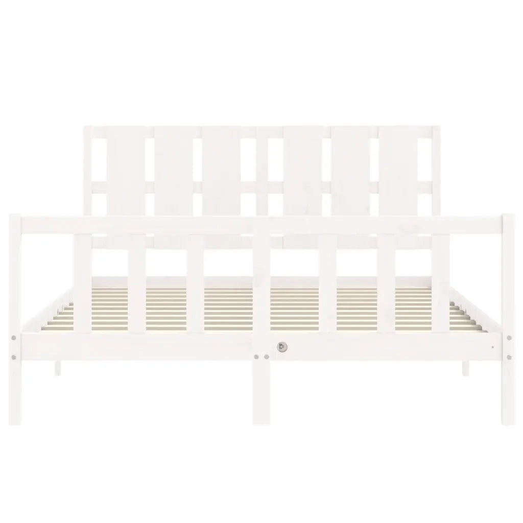 Giroletto senza Materasso Bianco 160x200 cm Legno Massello Pino 3192242