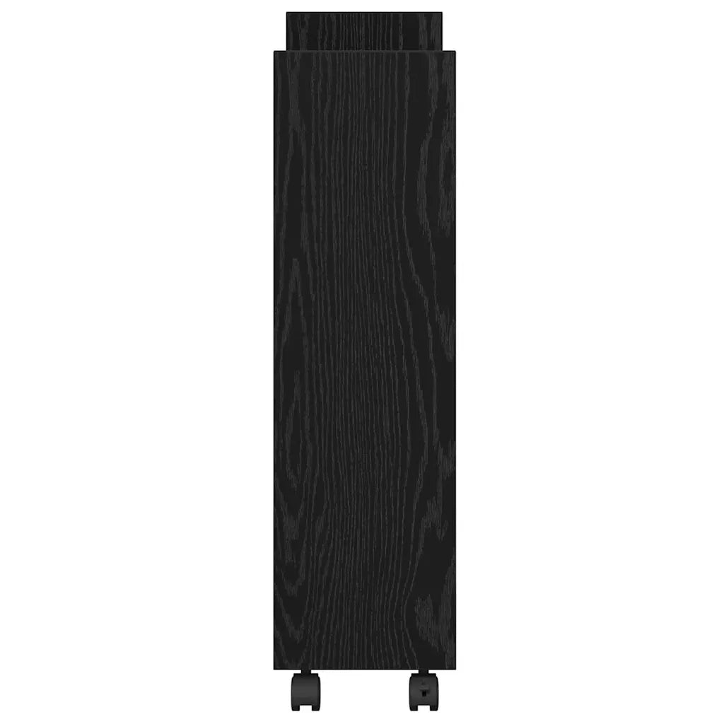 Carrello di Stoccaggio Stretto Rovere Nero 60 x 22 x 80 cm 869250